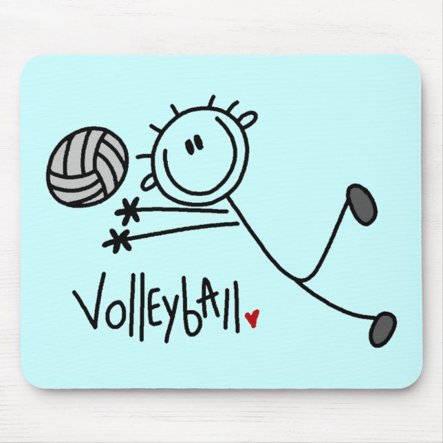 Basic Stick Figure Volleyball Tshirts and Gifts Mouse Pad (Front)