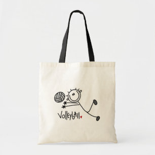 Basic Stick Figure Volleyball Tshirts and Gifts Tote Bag