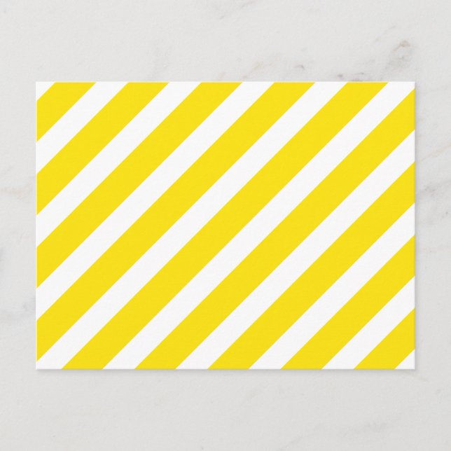 Basic Stripe 1 Yellow Postcard (Front)