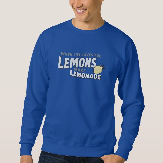 Basic Sweatshirt Royal Blue Quote Energetic Style (Front)