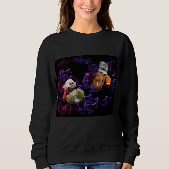 Basic Sweatshirt with Funny No-Smoking Image (Front)