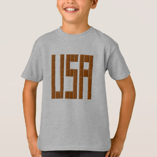 Basic T-shirt for children steel USA CHOCOLAT