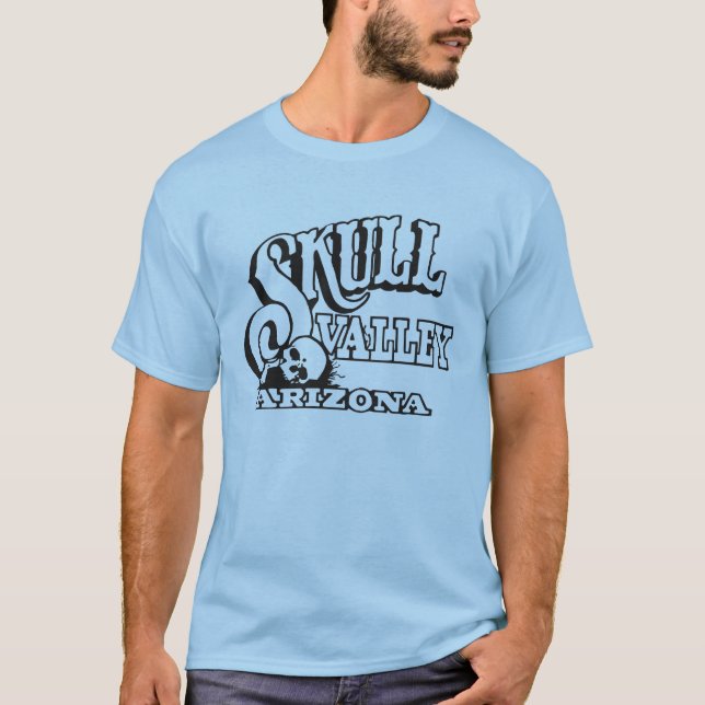 Basic T-Shirt w/ Skull Valley, Arizona Skull Logo (Front)