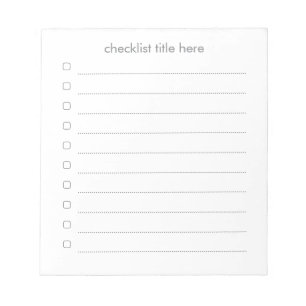 Basic Task List Editable Tear Away Daily Planner Notepad