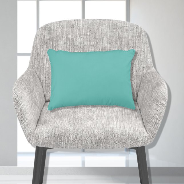 Basic Teal Aqua  Blue Solid Colour 11x16 Decorative Cushion (Creator Uploaded)