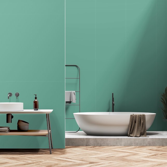Basic Teal Aqua Blue Solid Simple Colourful Wallpaper (Bathroom)