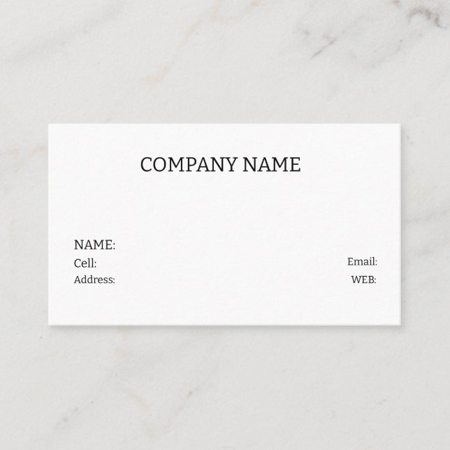 BASIC TEMPLATE BUSINESS CARD (Front)