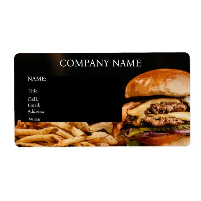 BASIC TEMPLATE BUSINESS CARD HAMBURGERS (Front)
