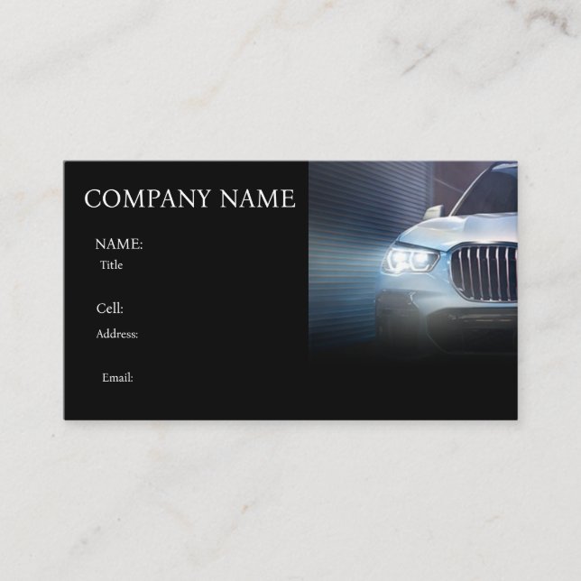 BASIC TEMPLATE BUSINESS CARD SPORTS CAR  (Front)