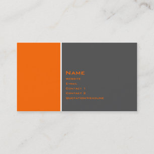 Basic Two Colour Orange Business Card