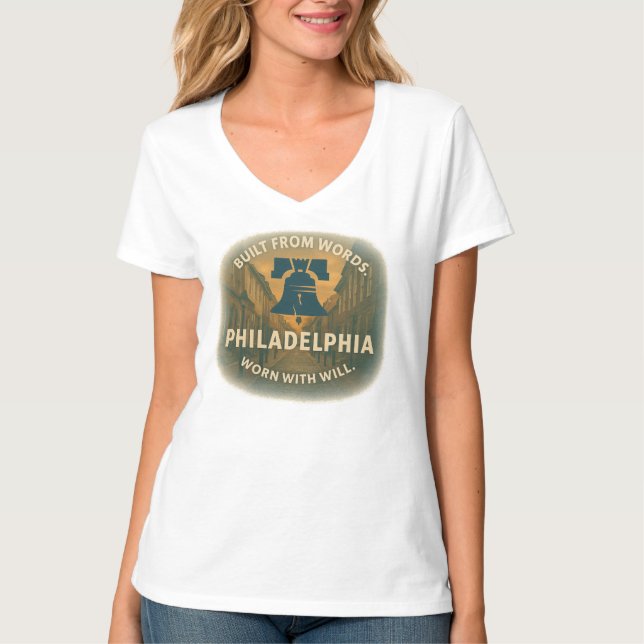 Basic V-Neck Tee | Everyday Philly Power (Front)