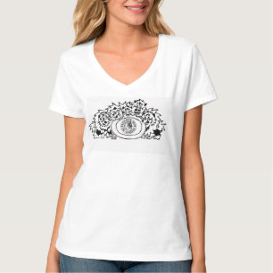 Basic V neck Tee shirt in white with KCA image