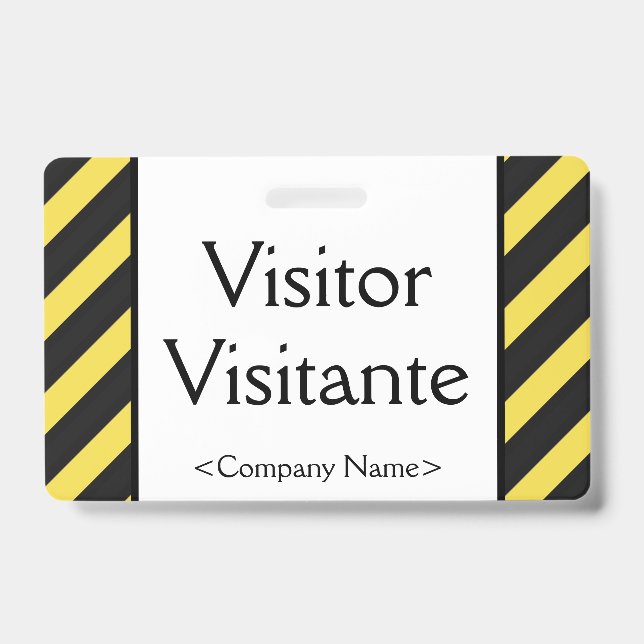 Basic "Visitor" "Visitante" Badge ID Badge (Front)