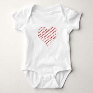 Basic White Heart Shaped Photo Frame Baby Bodysuit