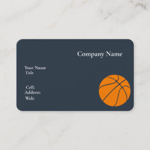Basic white Template Business Card basketball