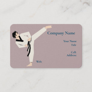 Basic white Template Business Card karate