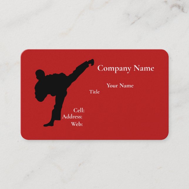 Basic white Template Business Card karate (Front)