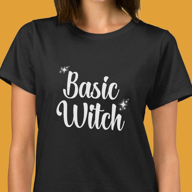 Basic Witch, black and white stars T-Shirt (Creator Uploaded)