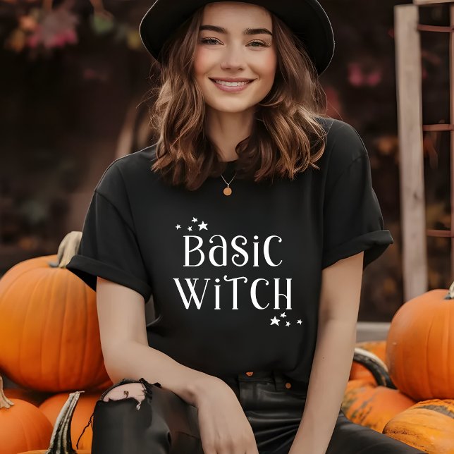 Basic Witch, black and white typography T-Shirt (Creator Uploaded)
