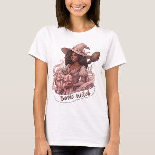 Basic Witch Black Girl Magic Pink Pumpkin T-Shirt