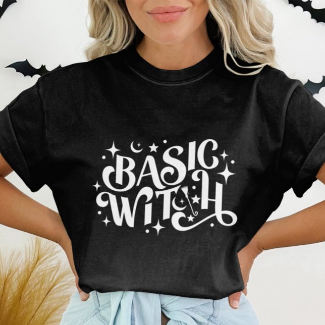 Basic Witch black Modern Womens Halloween  T-Shirt (Creator Uploaded)