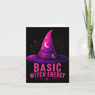 Basic witch energy halloween graphic design funny card