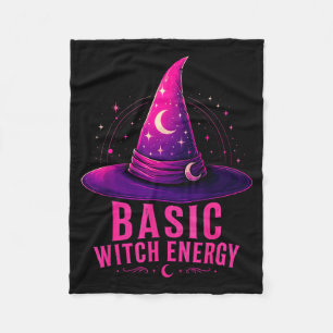 Basic witch energy halloween graphic design funny fleece blanket