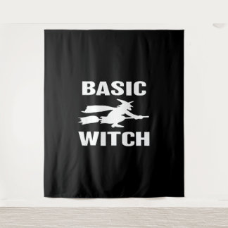 Basic Witch funny Halloween saying womens Tapestry