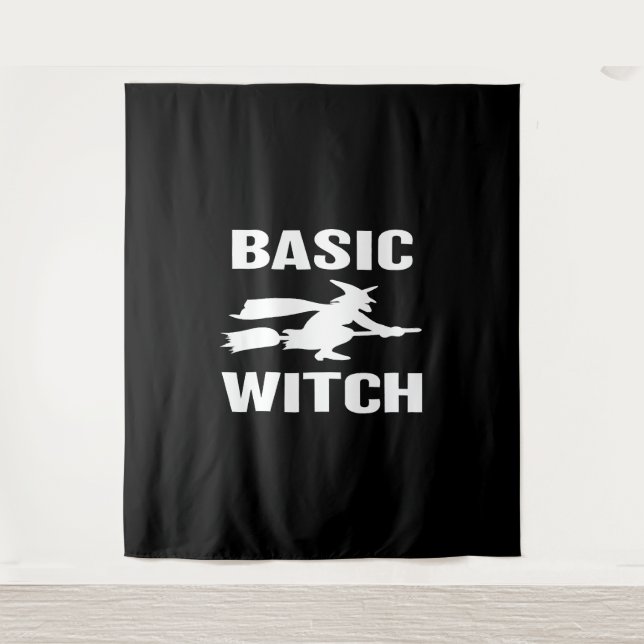 Basic Witch funny Halloween saying womens Tapestry (Front)