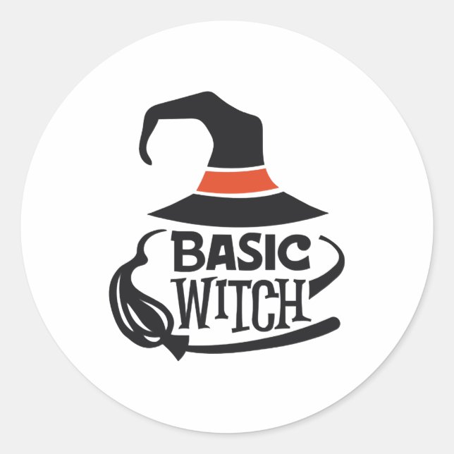 Basic Witch - Halloween Classic Round Sticker (Front)