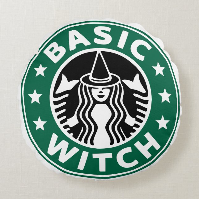 Basic Witch Halloween Décor Coffee Round Pillow (Front)