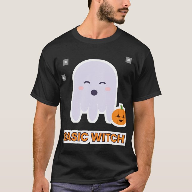 Basic Witch Halloween Ghost T-Shirt (Front)