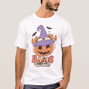 Basic Witch Halloween Groovy halloween fall season T-Shirt