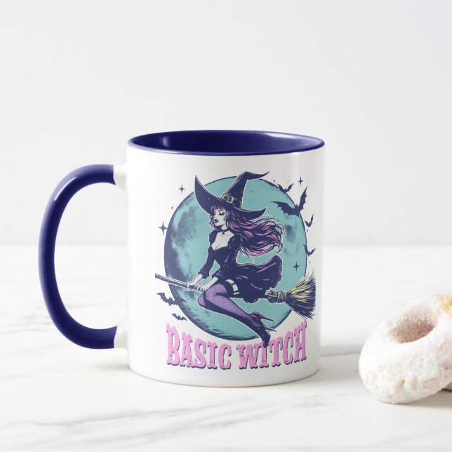 Basic Witch Halloween Mug (With Donut)