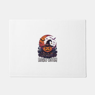 Basic Witch Halloween Pumpkin Crescent Moon Cauldr Doormat