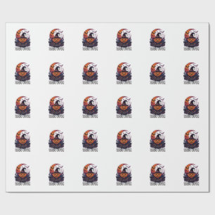 Basic Witch Halloween Pumpkin Crescent Moon Cauldr Wrapping Paper