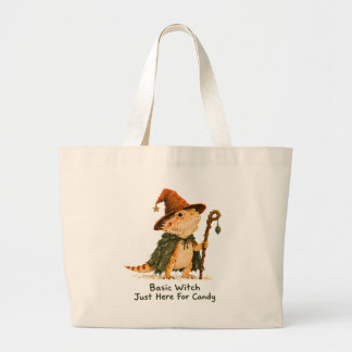 Basic Witch Just Here For Candy Bearded Dragon Large Tote Bag