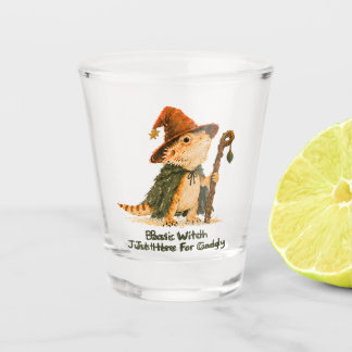 Basic Witch Just Here For Candy Bearded Dragon Shot Glass