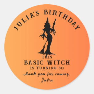 Basic Witch Modern Gothic Dark Halloween  Classic Round Sticker