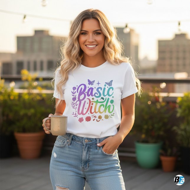 Basic Witch Modern Womens Halloween T-Shirt (Creator Uploaded)