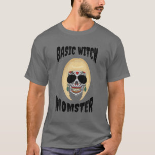 Basic Witch Momster Funny Sugar Skull Halloween Co T-Shirt