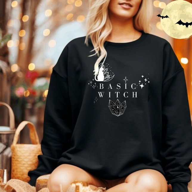 Basic Witch Womens Cute Halloween  Sweatshirt (Creator Uploaded)