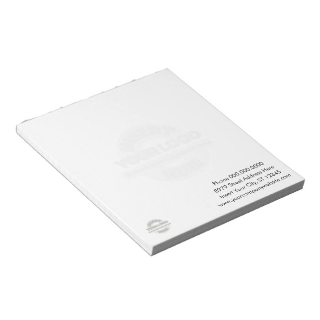 Basic with Business Logo in Background Notepad (Angled)