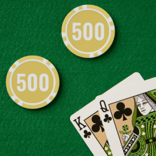 Basic Yellow White Bold Number Poker Chips