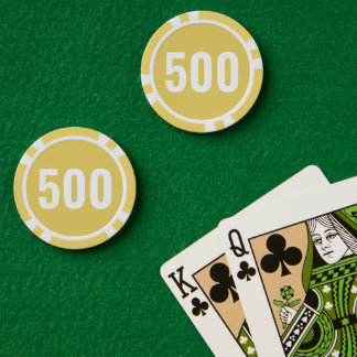 Basic Yellow White Bold Number  Poker Chips