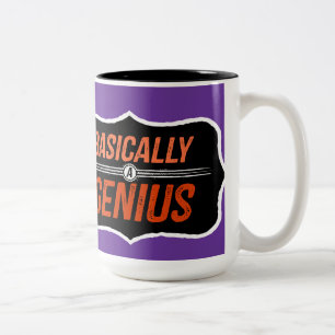 Basically A Genius (for Christie) Two-Tone Coffee Mug