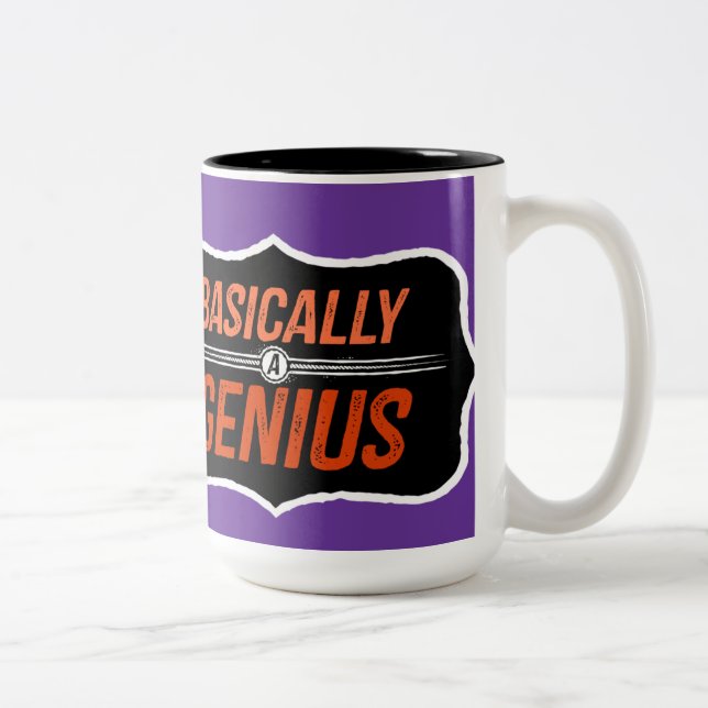 Basically A Genius (for Christie) Two-Tone Coffee Mug (Right)