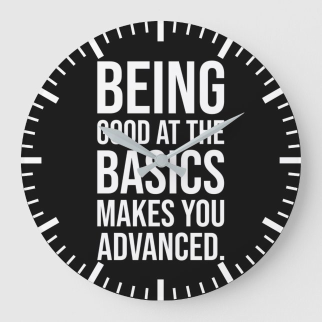 Basics vs Advanced - Gym, Hustle, Success Large Clock (Front)