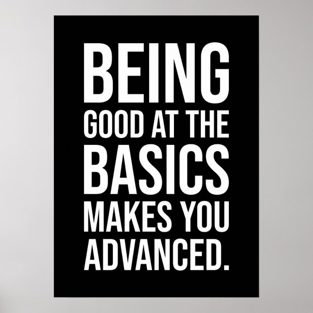 Basics vs Advanced - Gym, Hustle, Success Poster (Front)