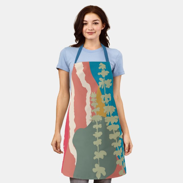 Basil Abstract Artistic Modern Colour Blocks   Apron (Worn)